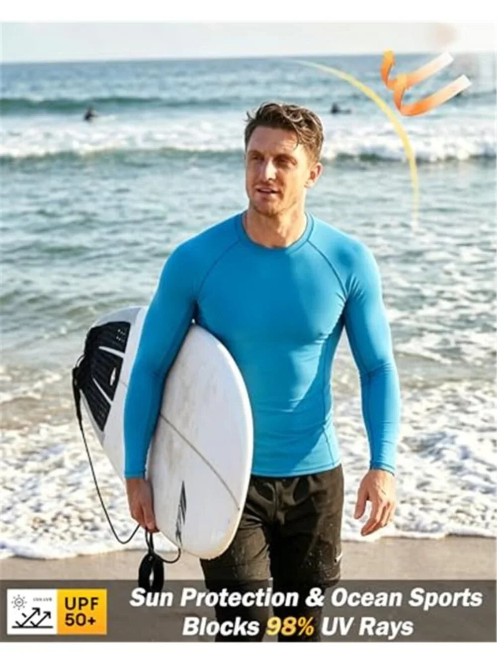 Men's Rash Guard Compression Shirt Long Sleeve UPF 50+ Base Layer